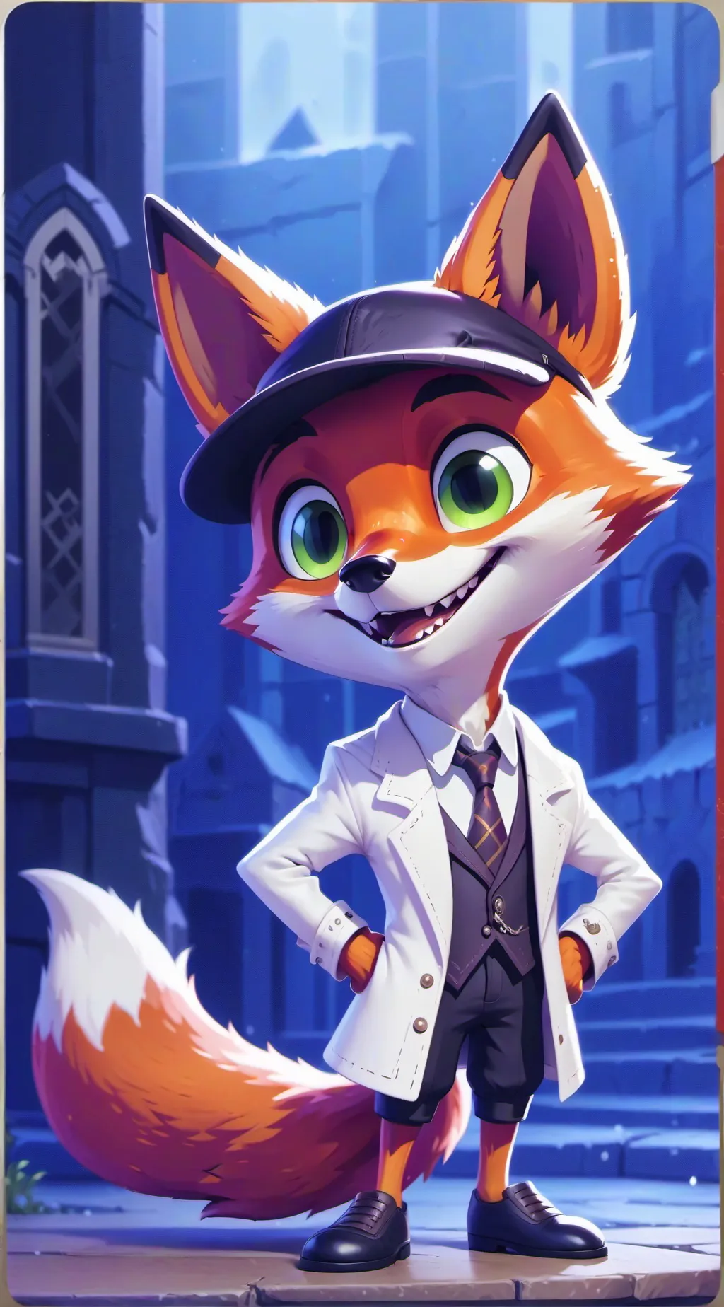 ai character: funny fox background