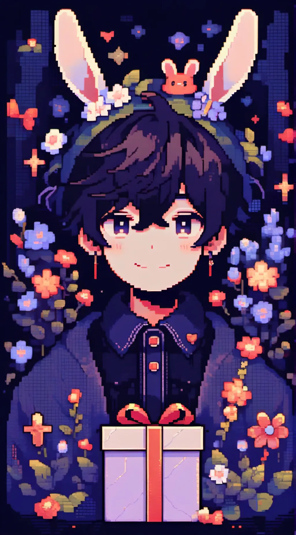 ai character: Glitch background