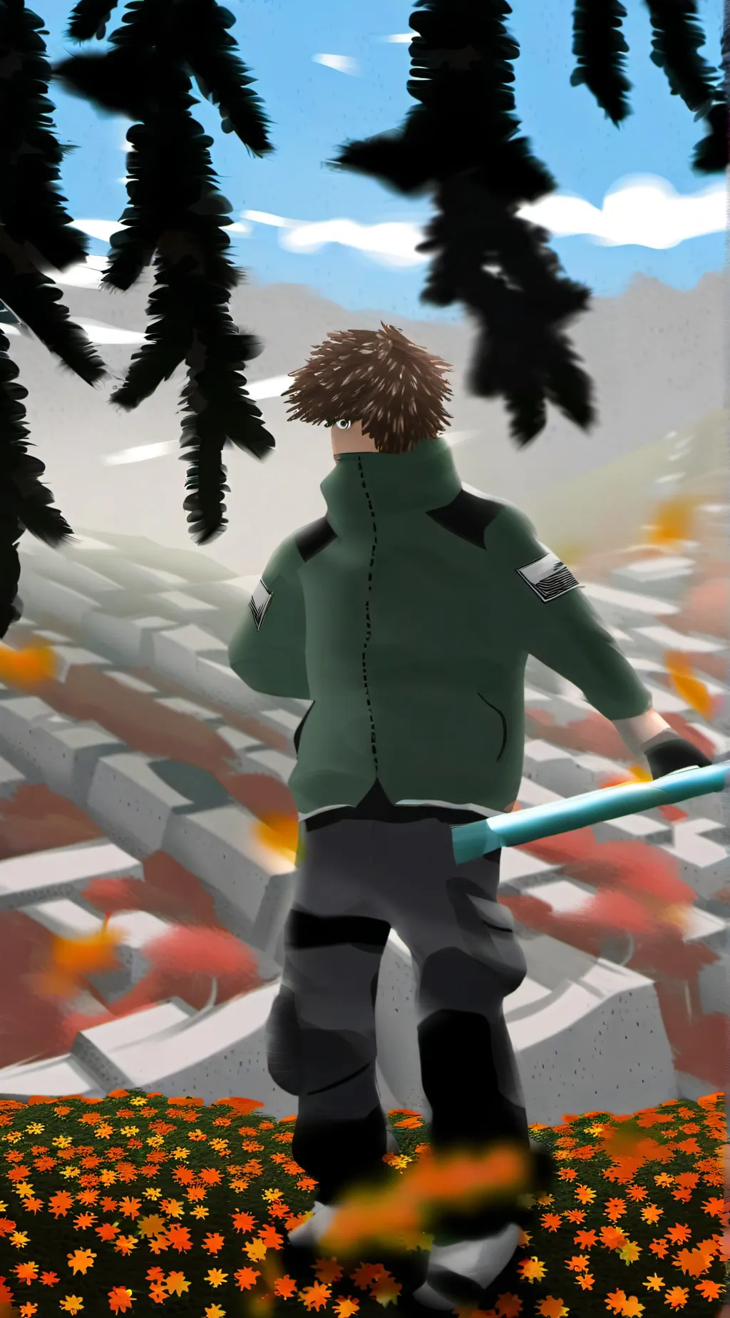 ai character: Baldi&badsum background