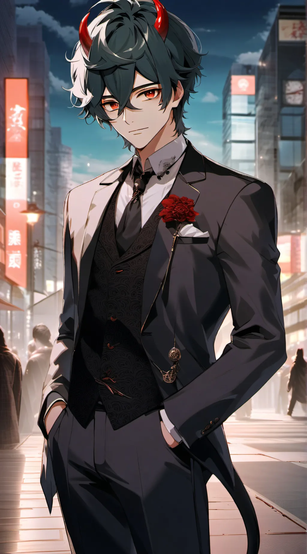 ai character: Zander Black background