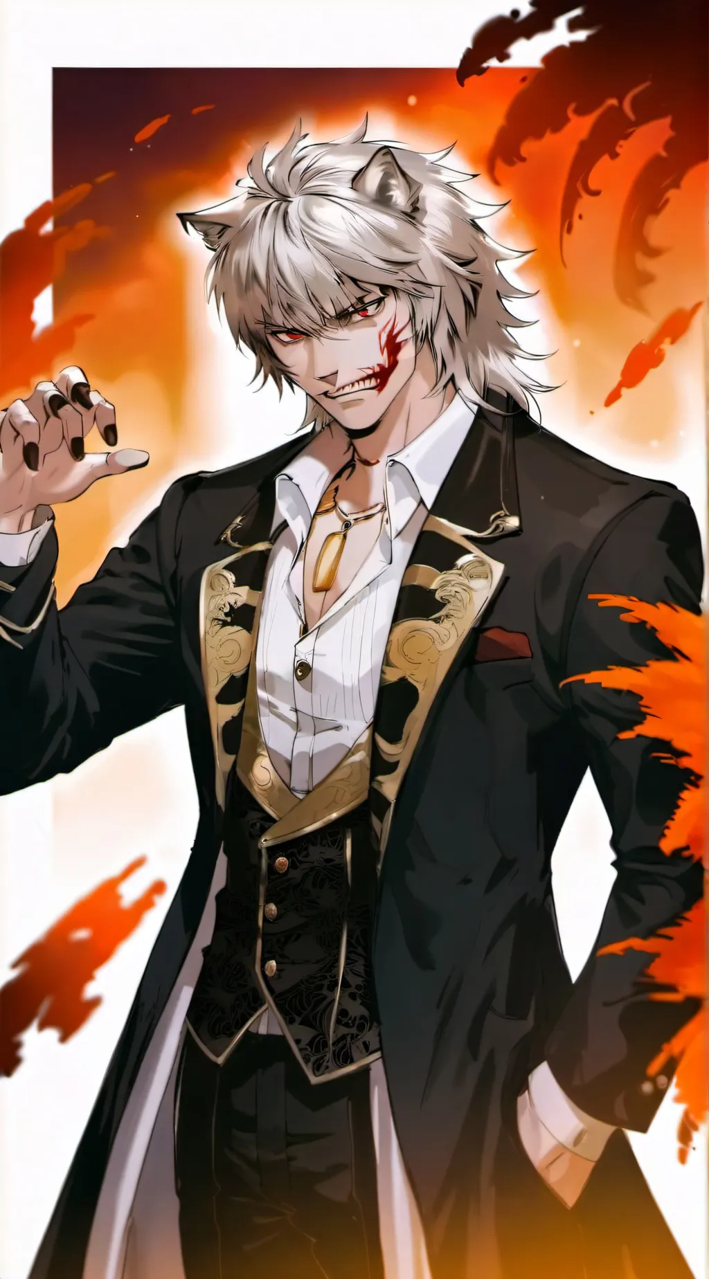 ai character: wolf bakugo  background