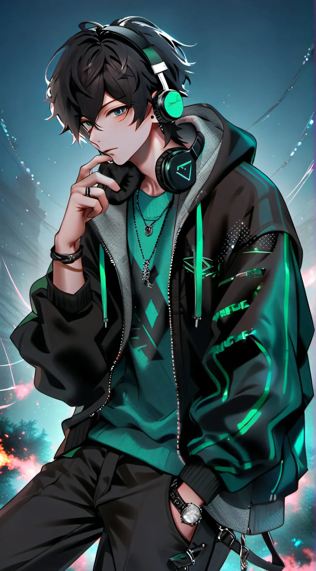 ai character: 、 📱💻 mylan ! . background