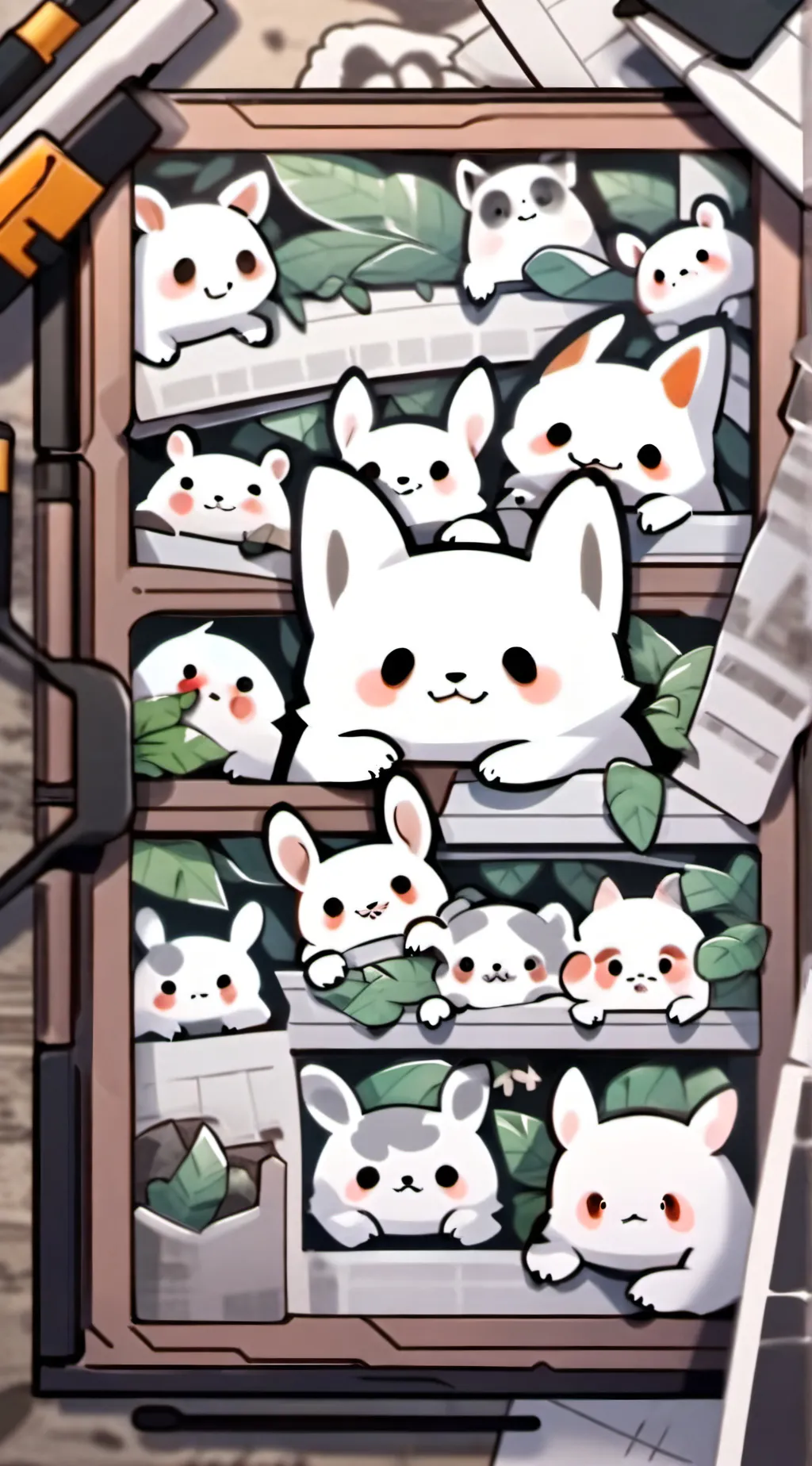 ai character: Smiling critters background