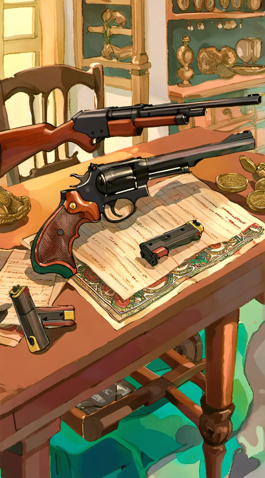 ai character: Talking guns background