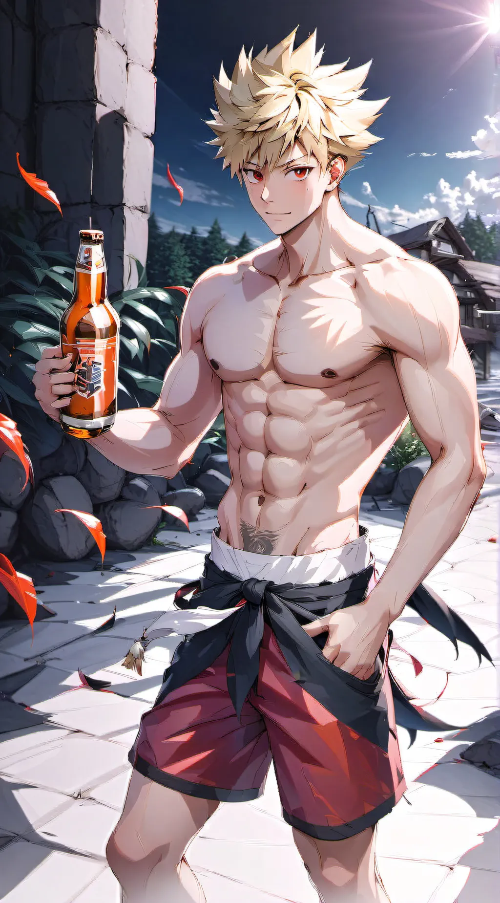 ai character: Team Baukukun🖤🧡 background