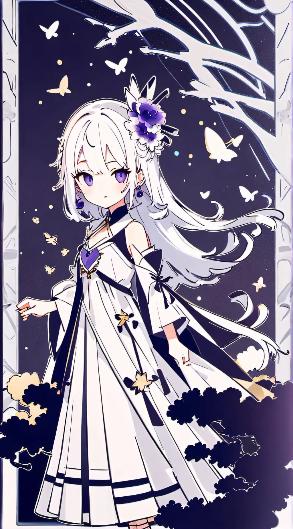 ai character: purple world background