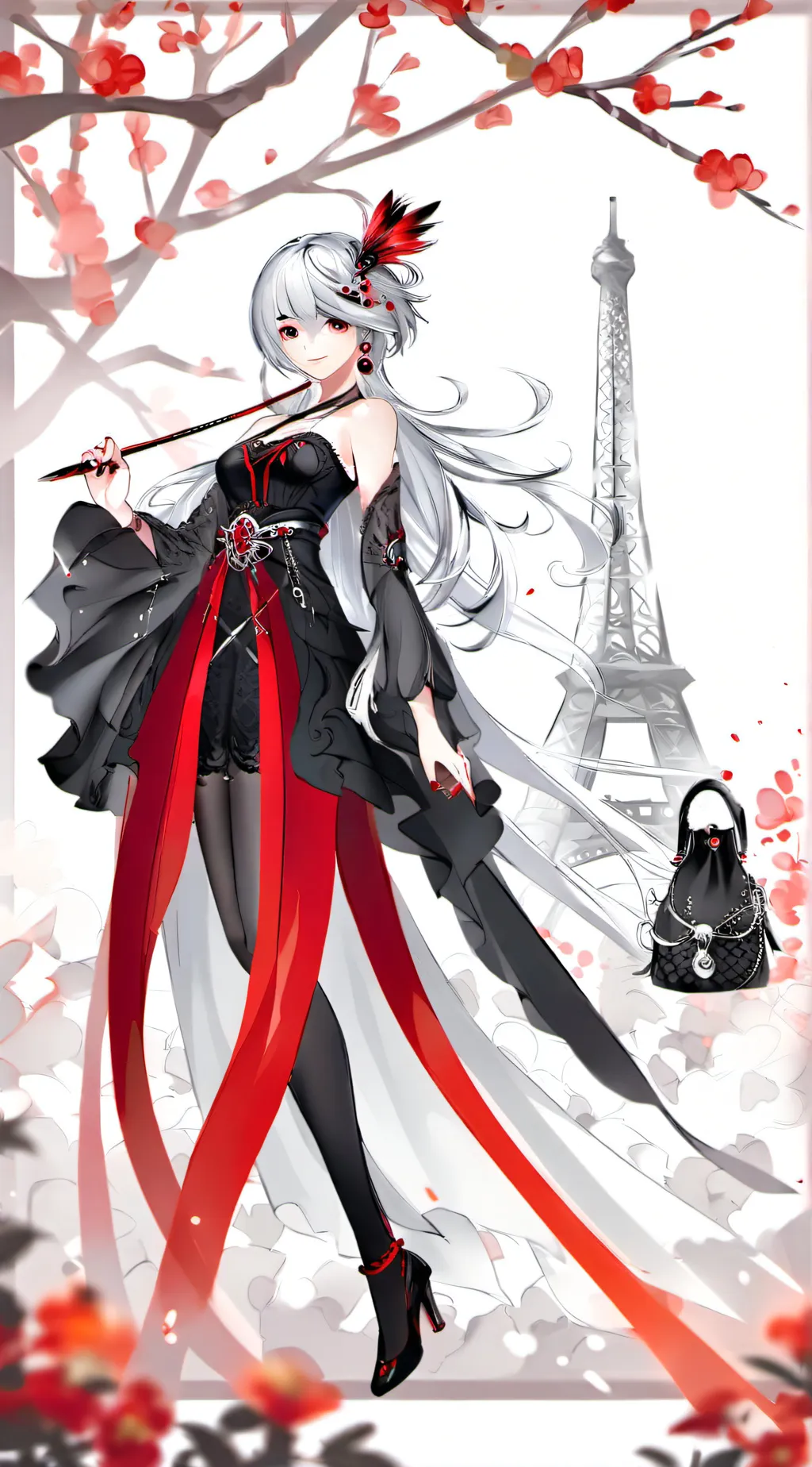 ai character: evil marinette  background