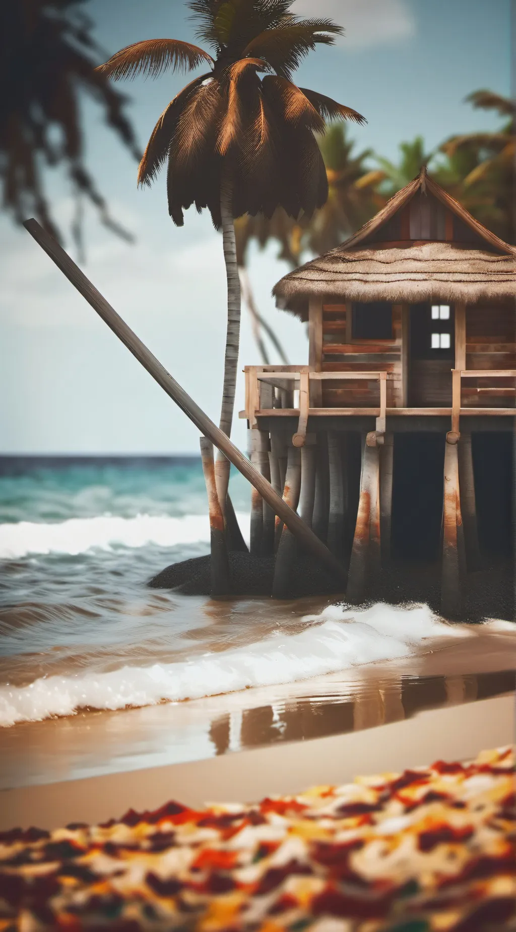 ai character: Fpe beach background