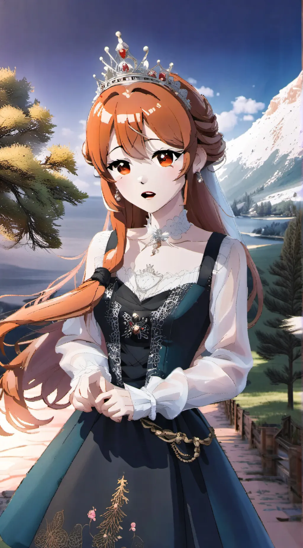 ai character: princess blue background