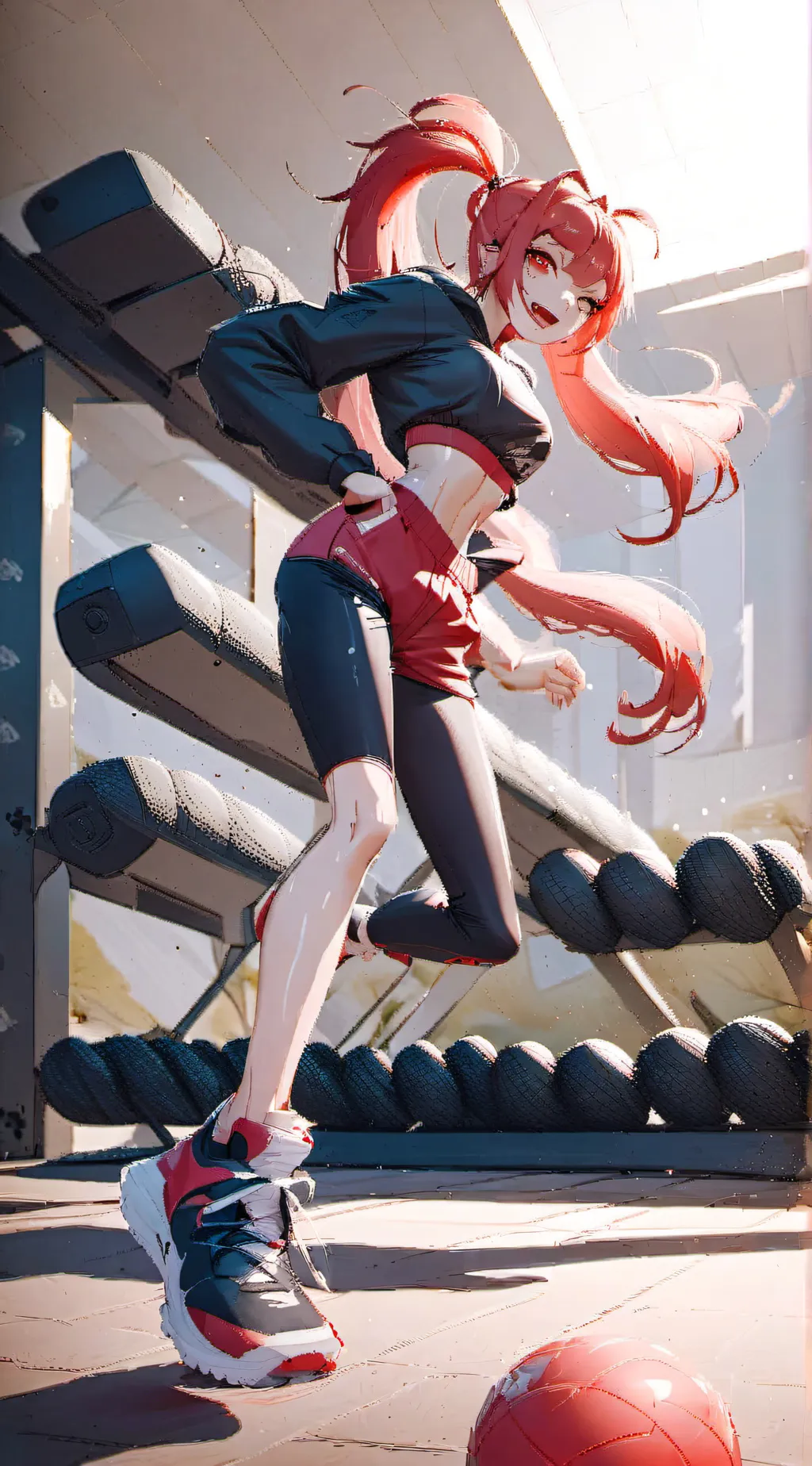 ai character: MHA gym background