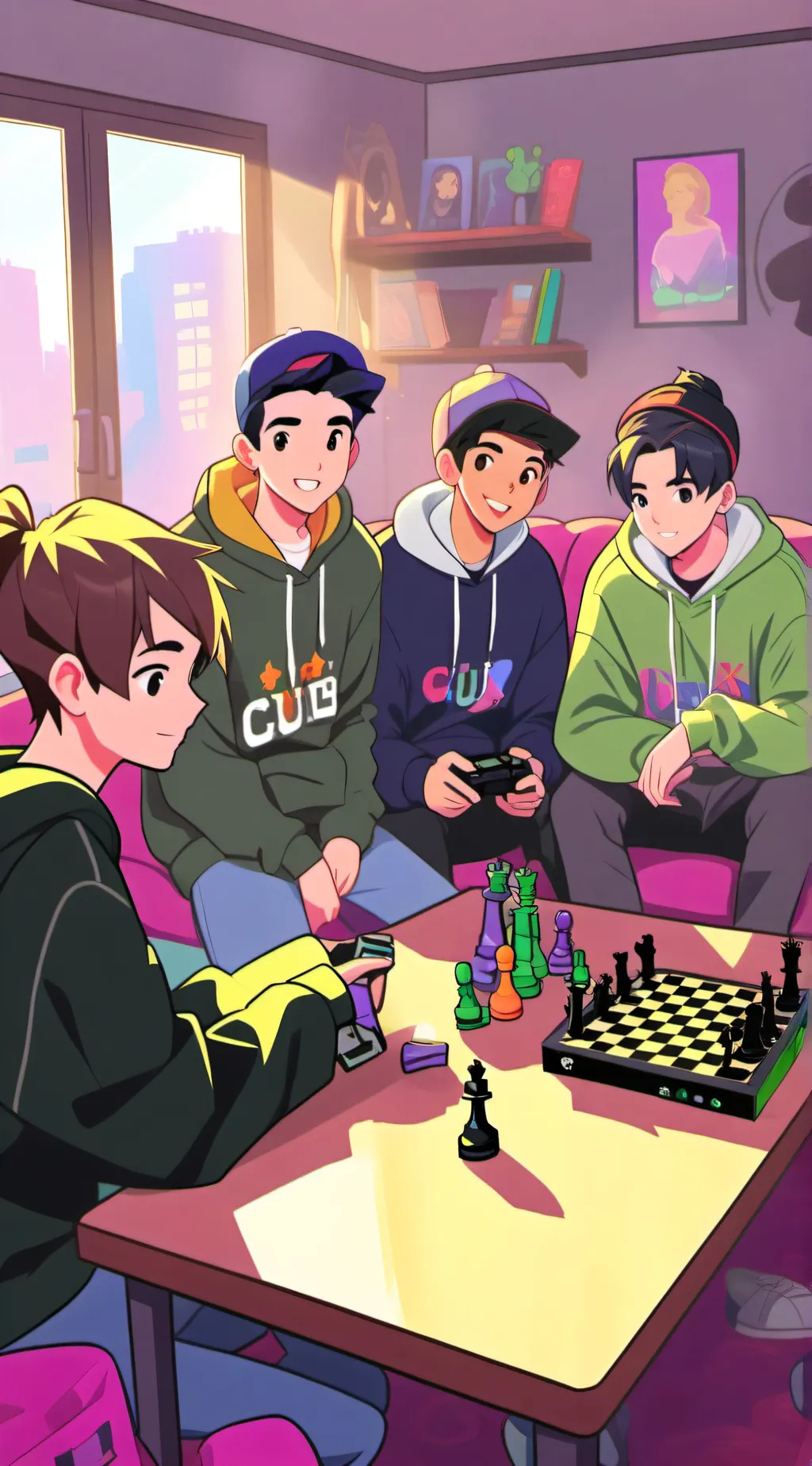 ai character: Friend group  background