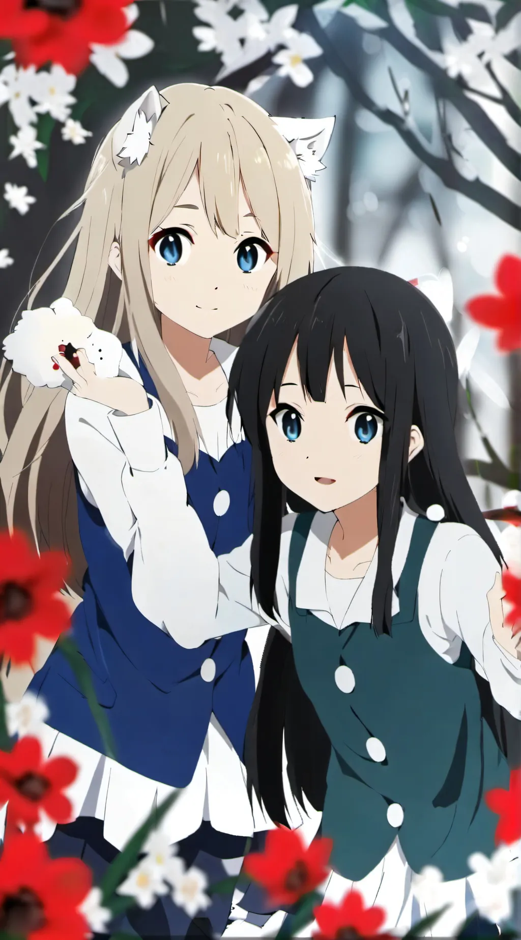 ai character: Cloudy and Sunny background