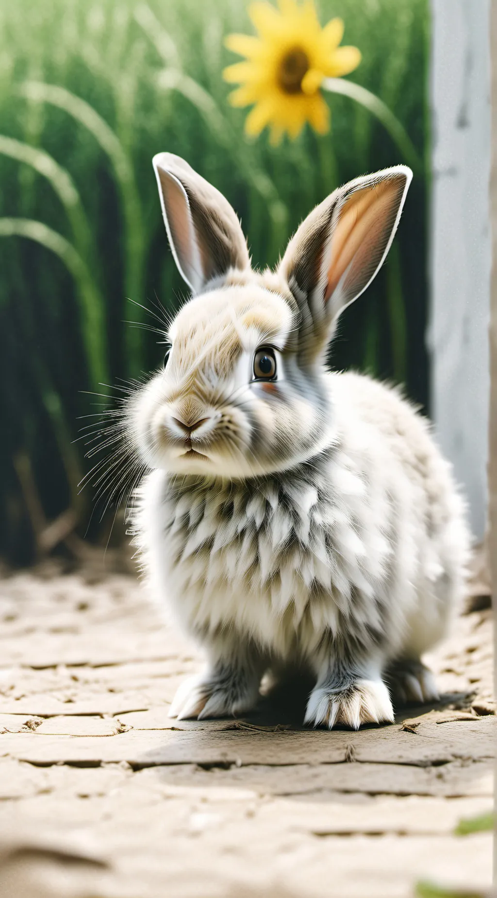 ai character: Cute baby rabbit  background