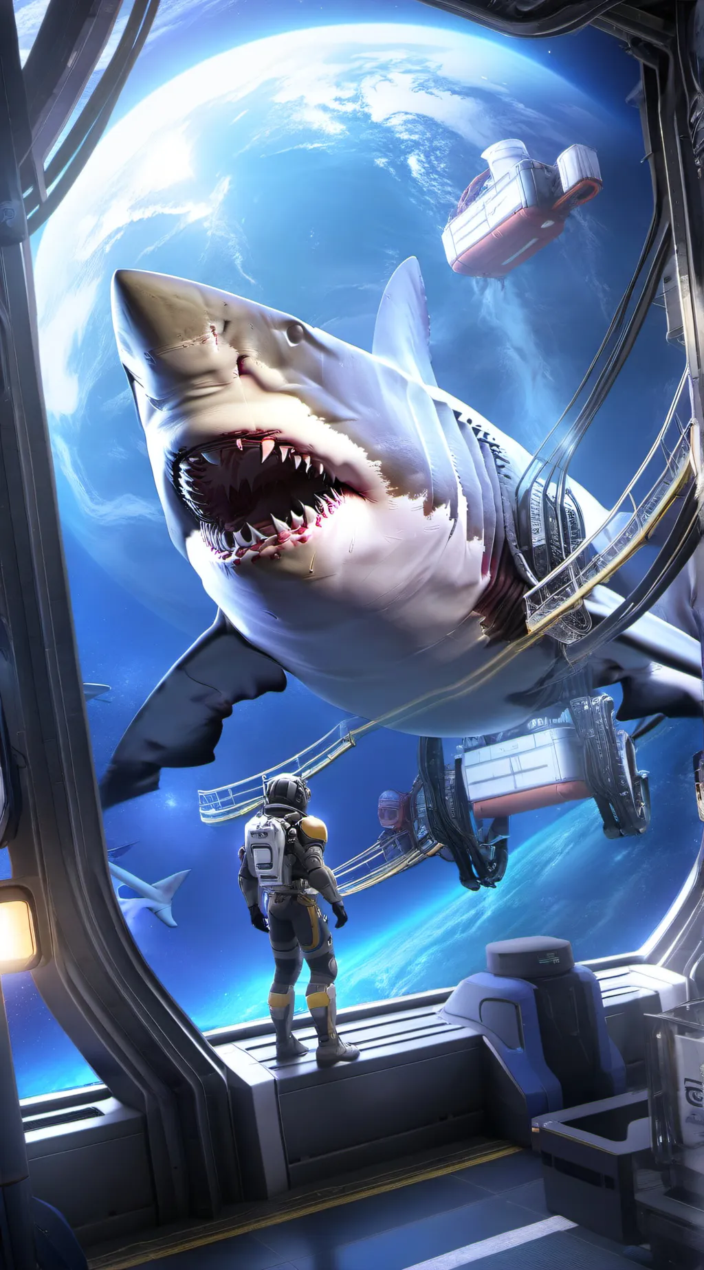 ai character: Space Shark background