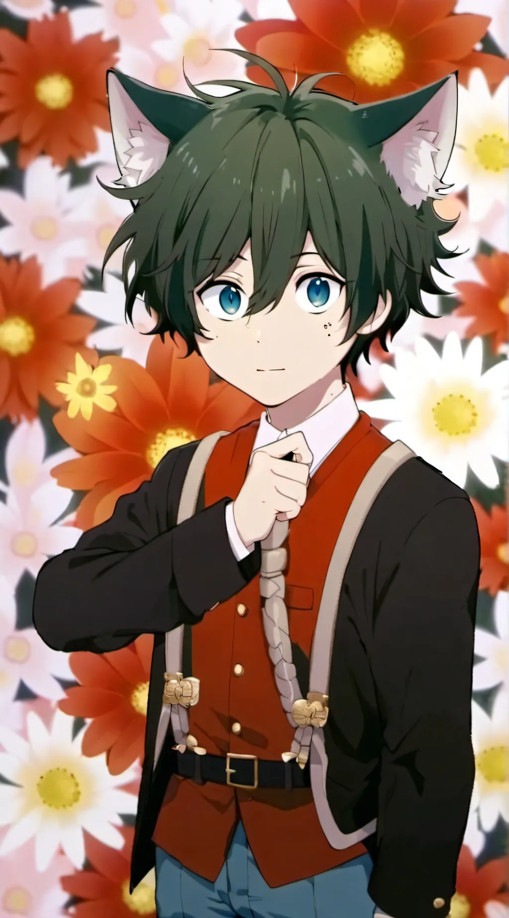 ai character: Neko/cat Deku background