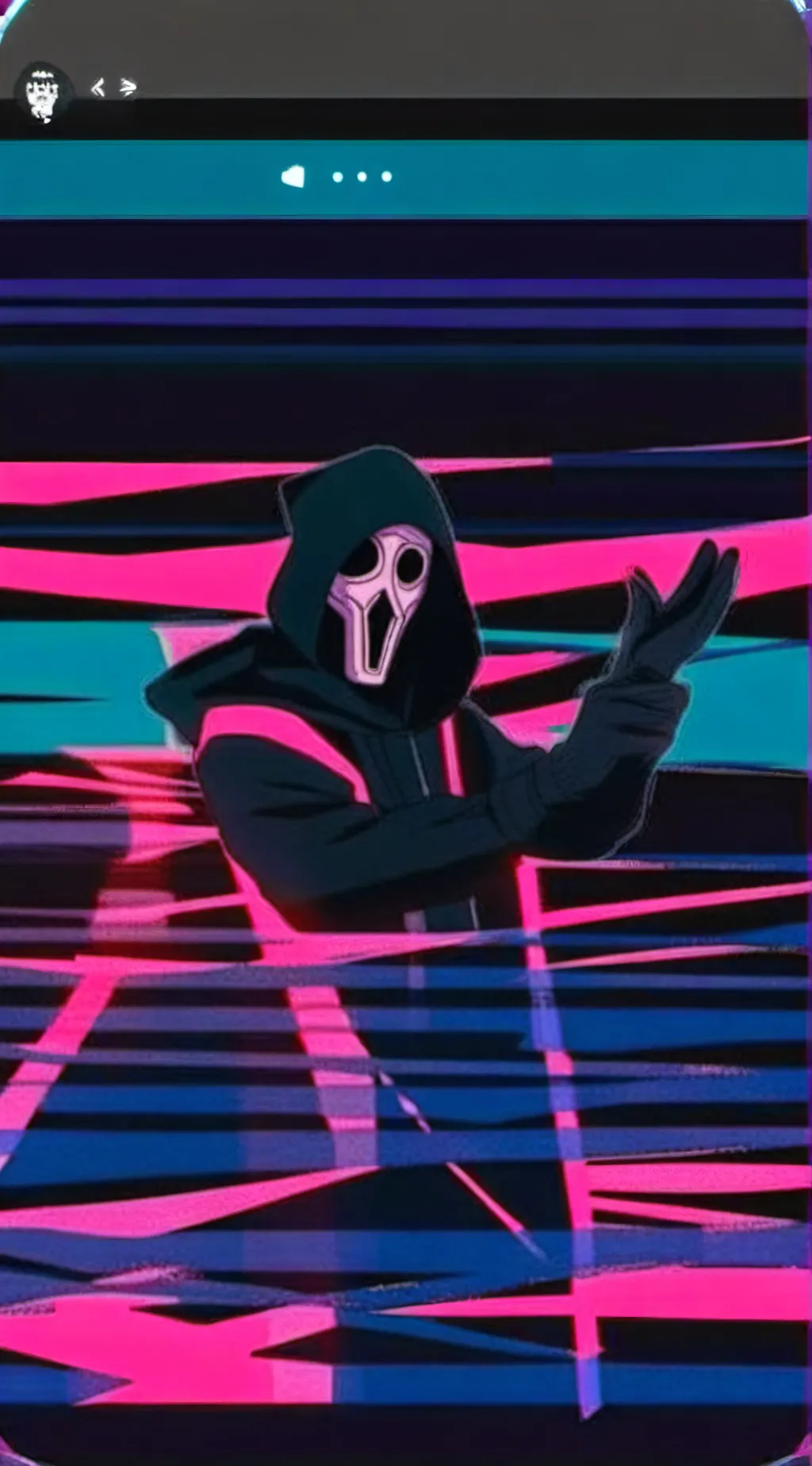 ai character: ghost face  background