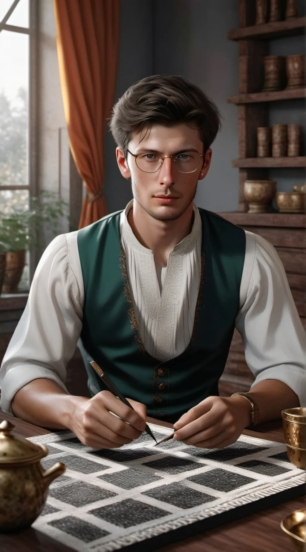 ai character: Adam Maitland  background