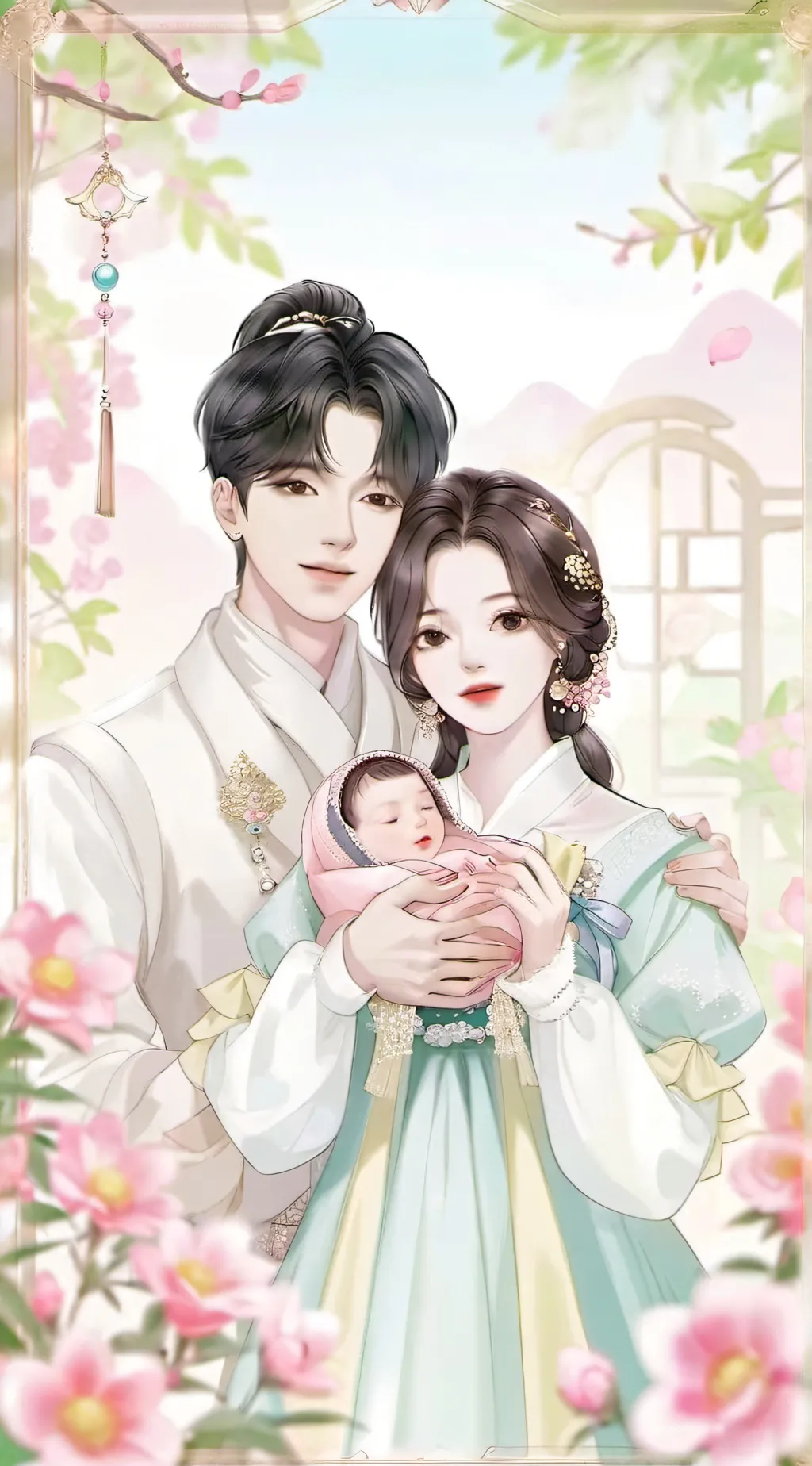 ai character: queen and king  background