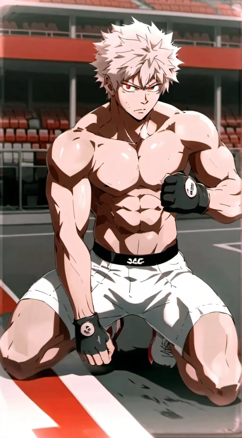 ai character: MHA pool party background