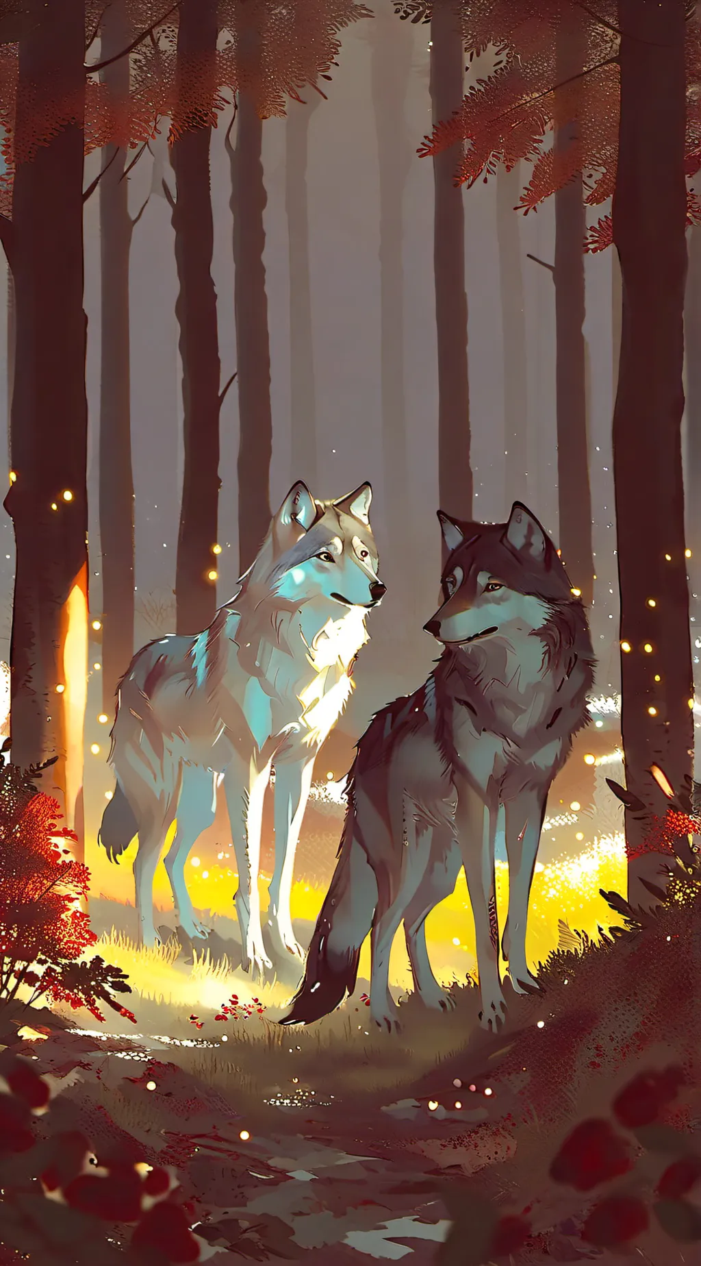 ai character: actual wolf twins background