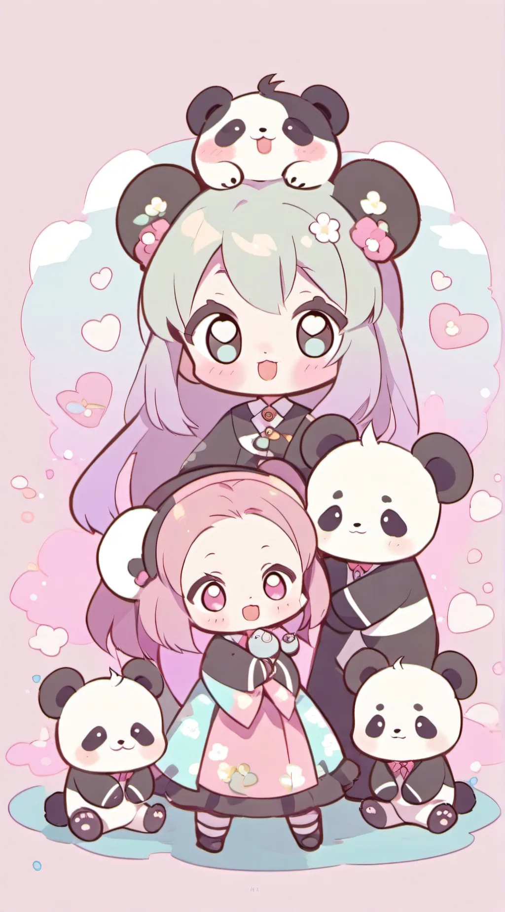 ai character: Panda Family background