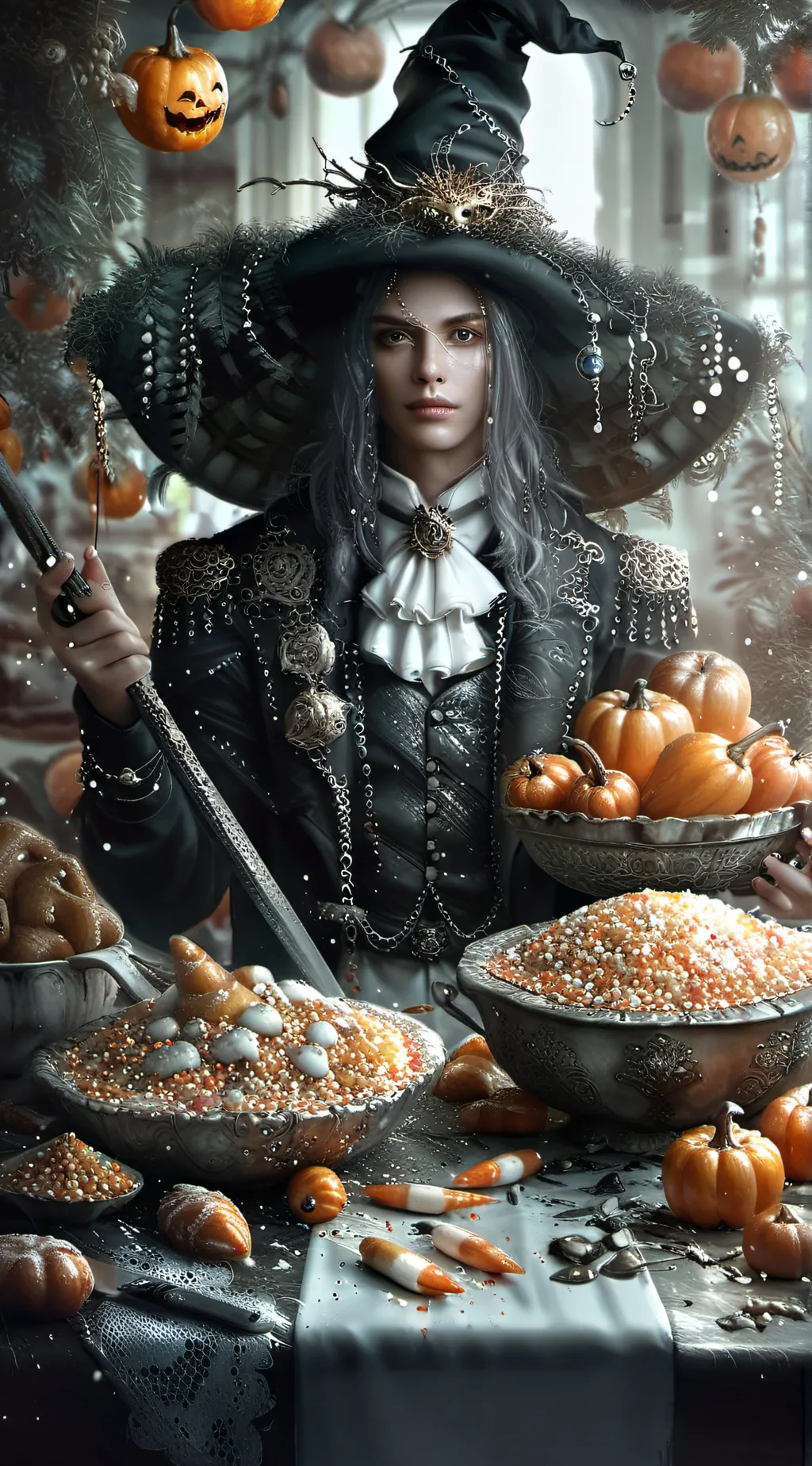 ai character: candycorn solar  background