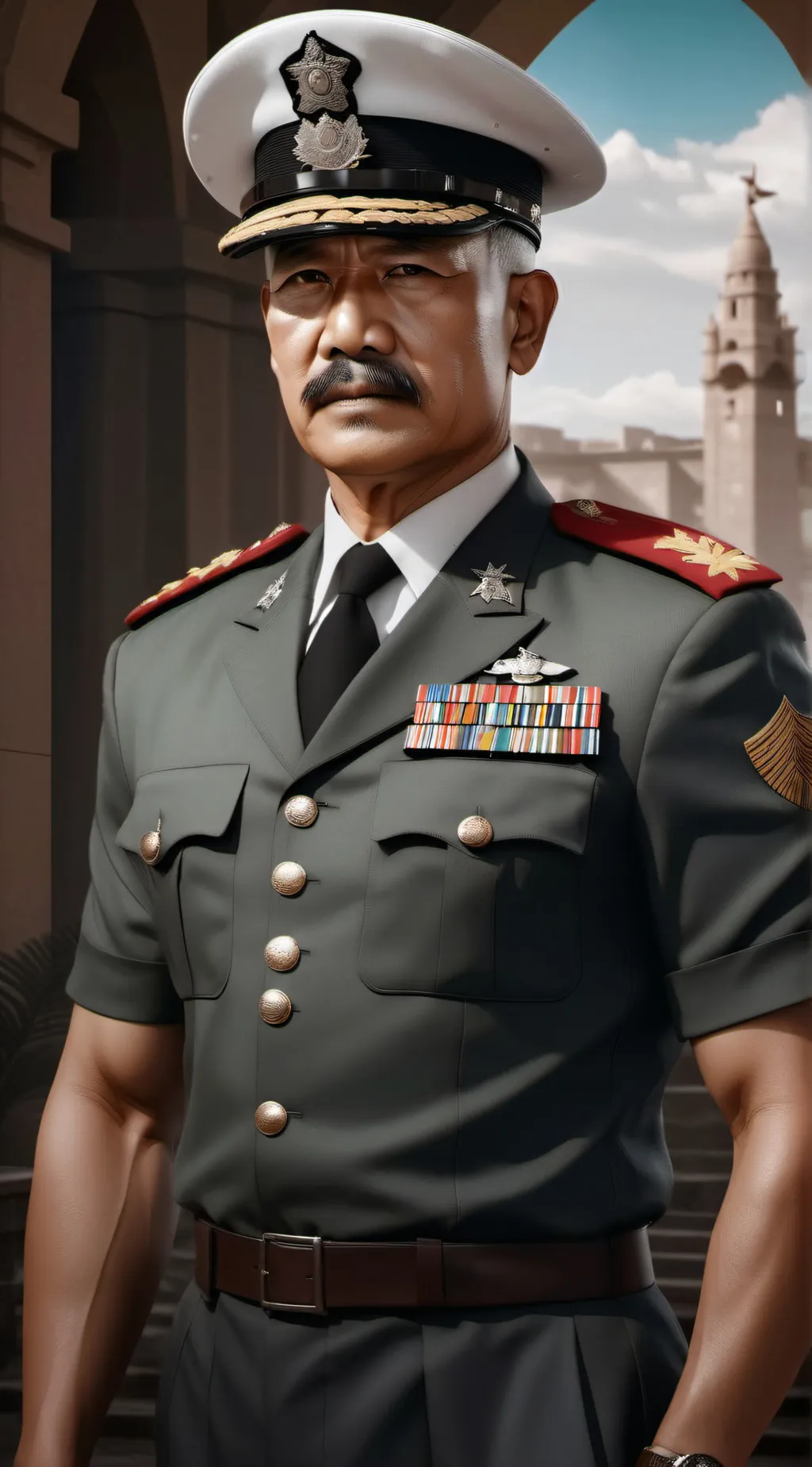 ai character: military chief background