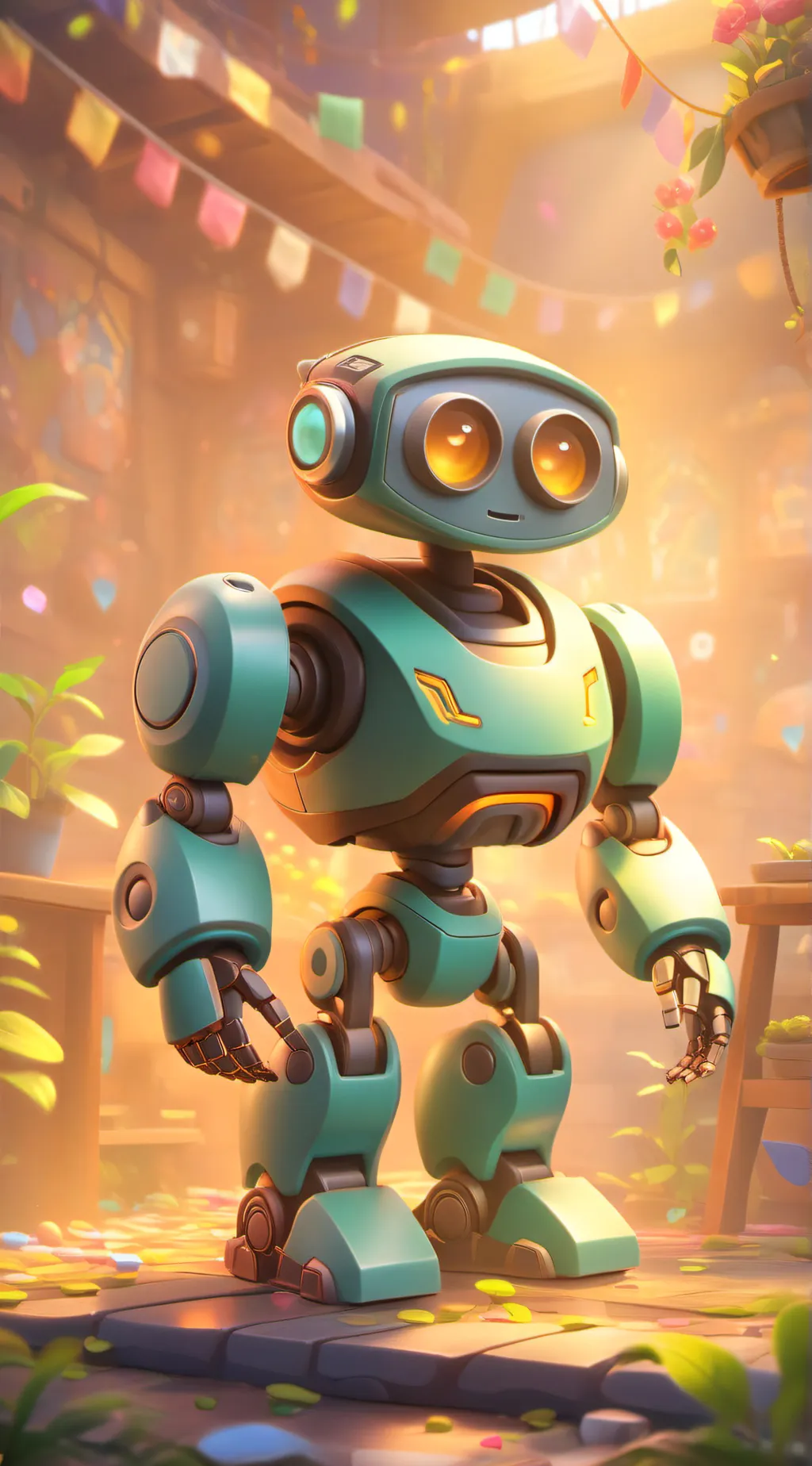 ai character: robot want freind background