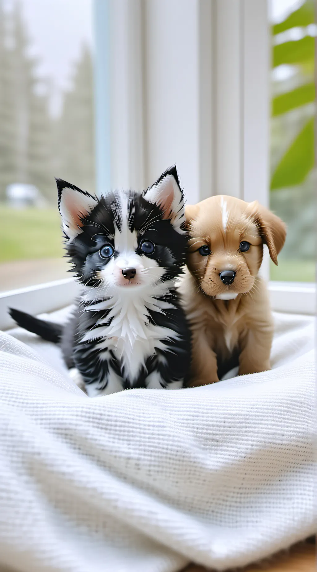 ai character: Puppy and kittens background