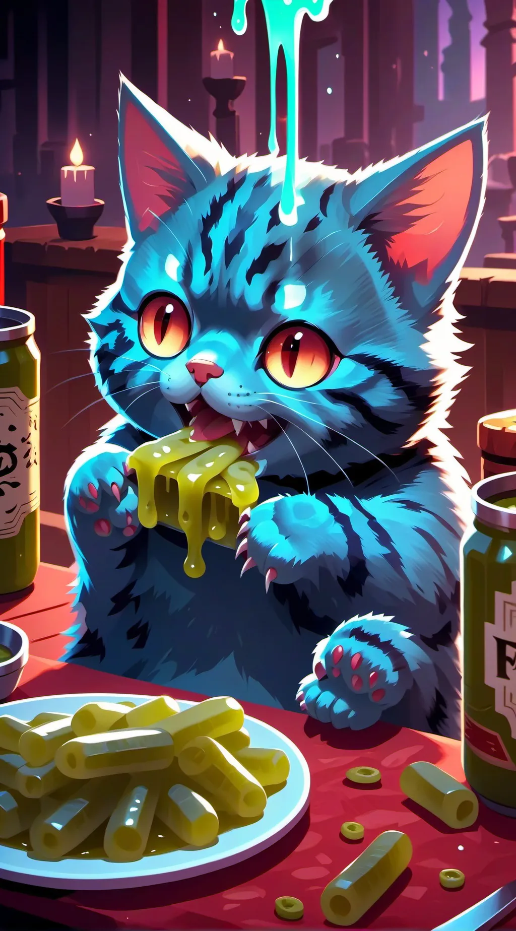 ai character: pickle cat background