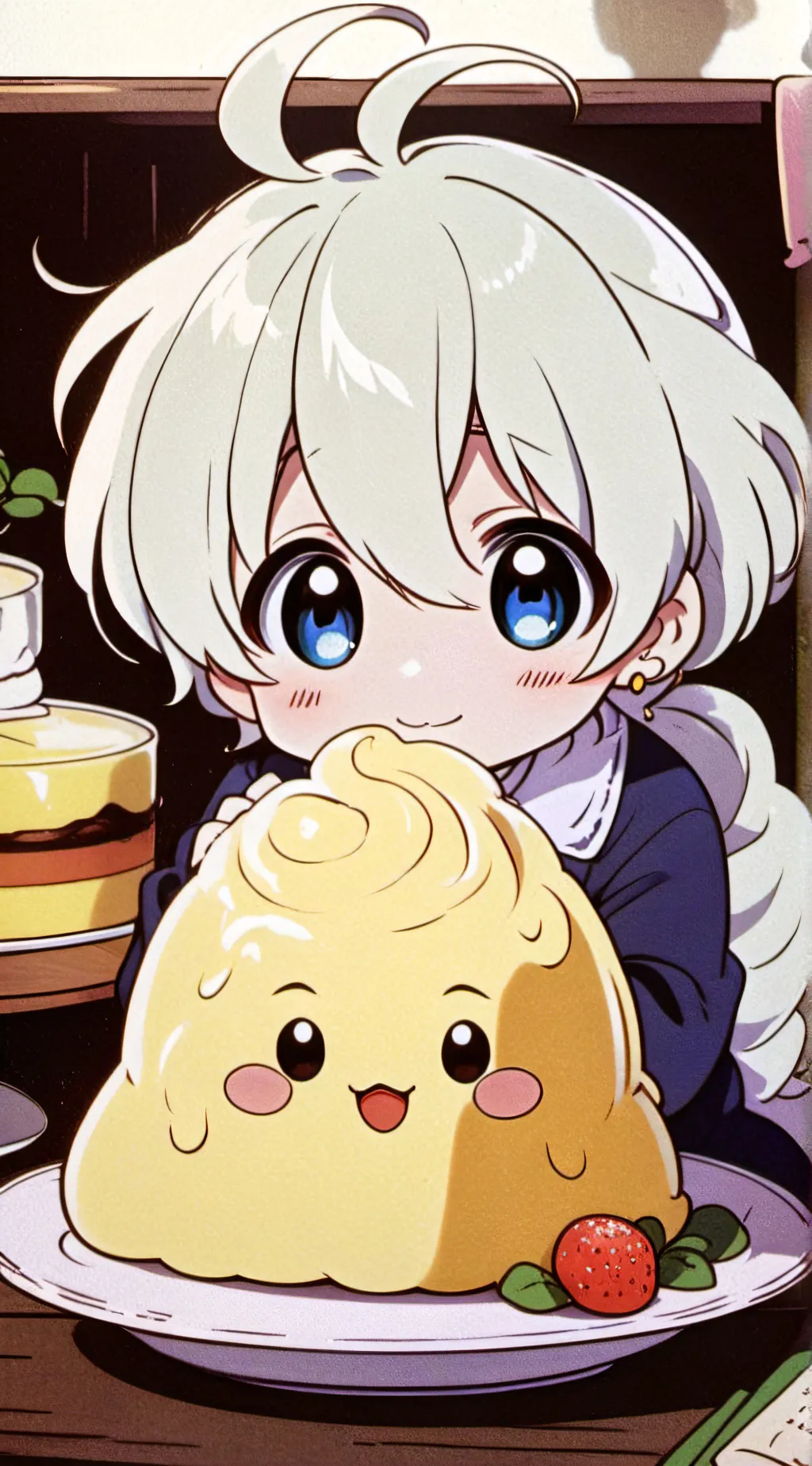 ai character: custard  background