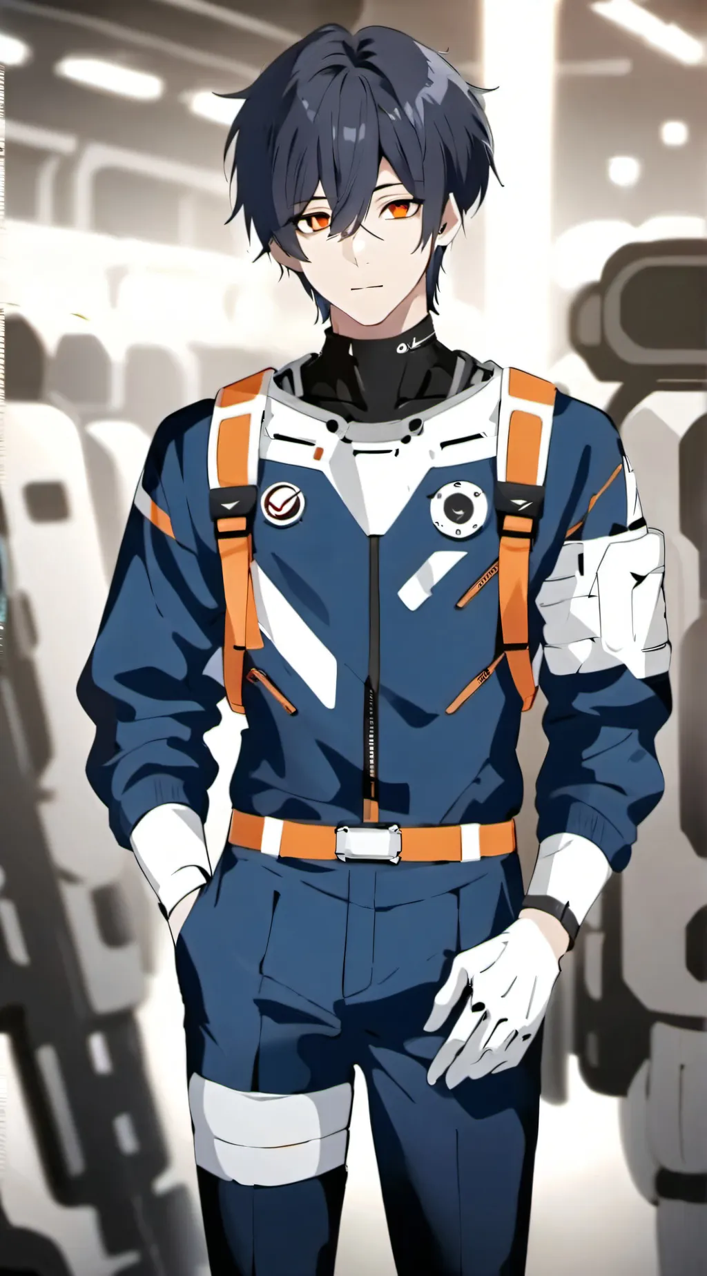 ai character: Amongus boy blue e background