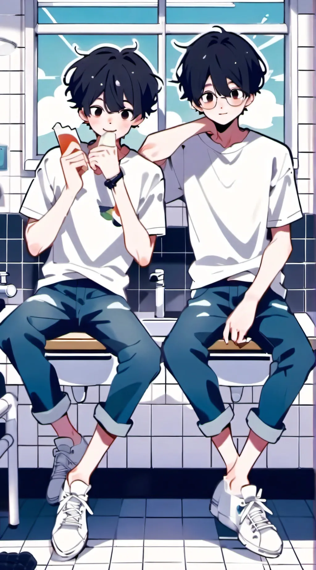 ai character: Mick and Jay  background