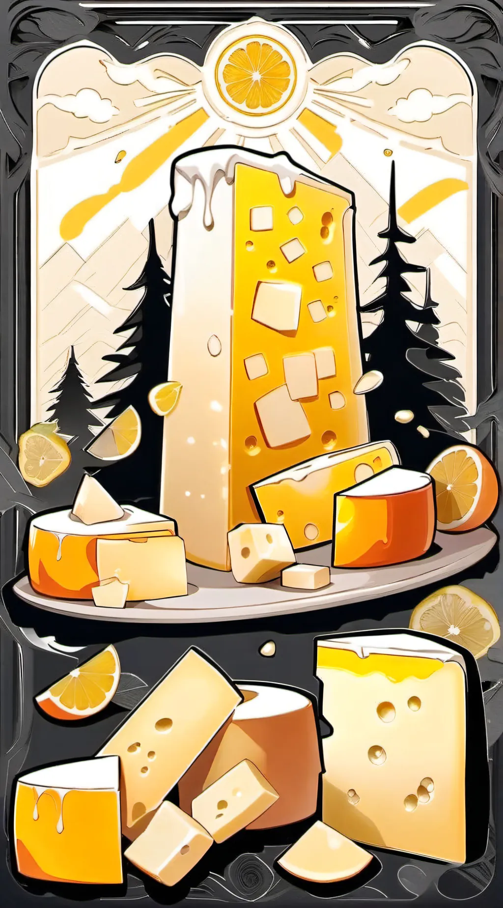 ai character: cheese background