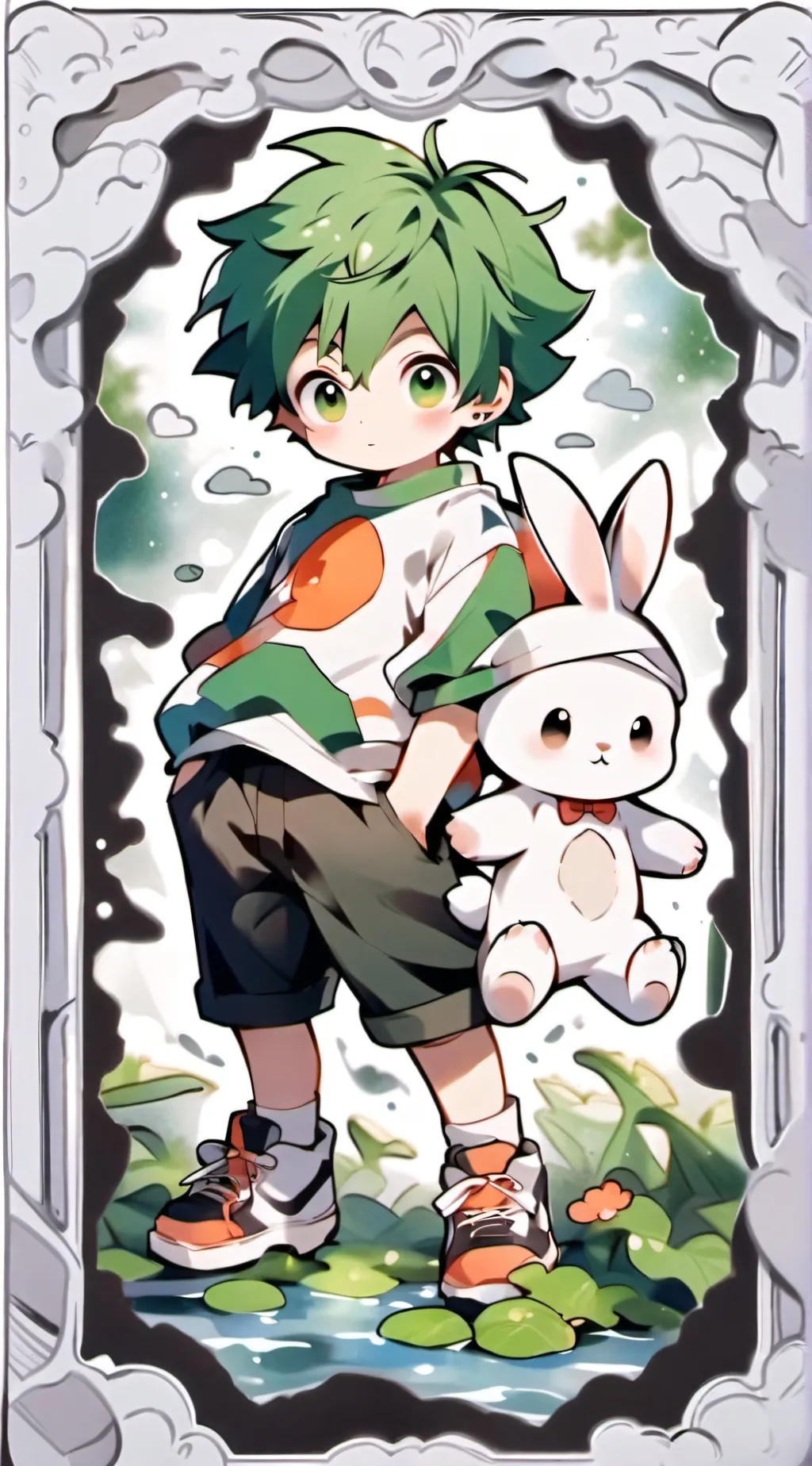 ai character: deku bunny  background