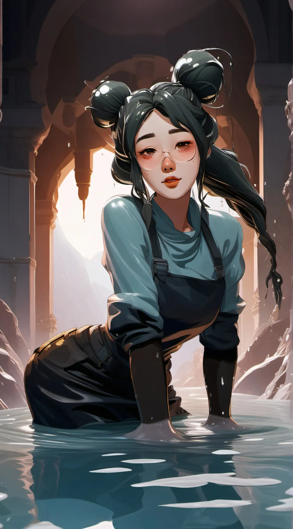 ai character: slime girl background