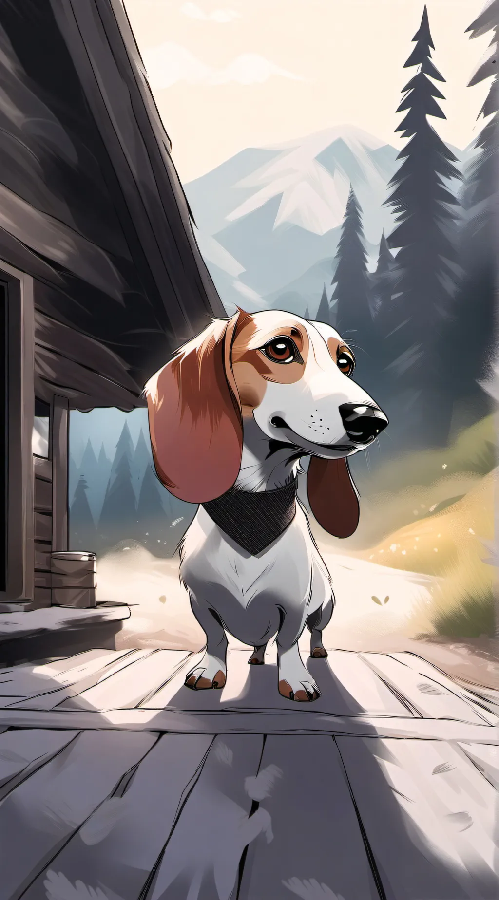 ai character: Weiner dog meme background