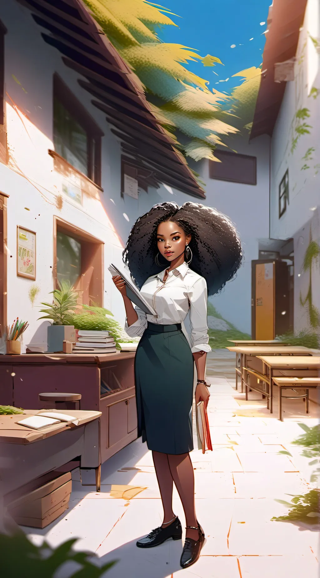 ai character: miss Forbes  background