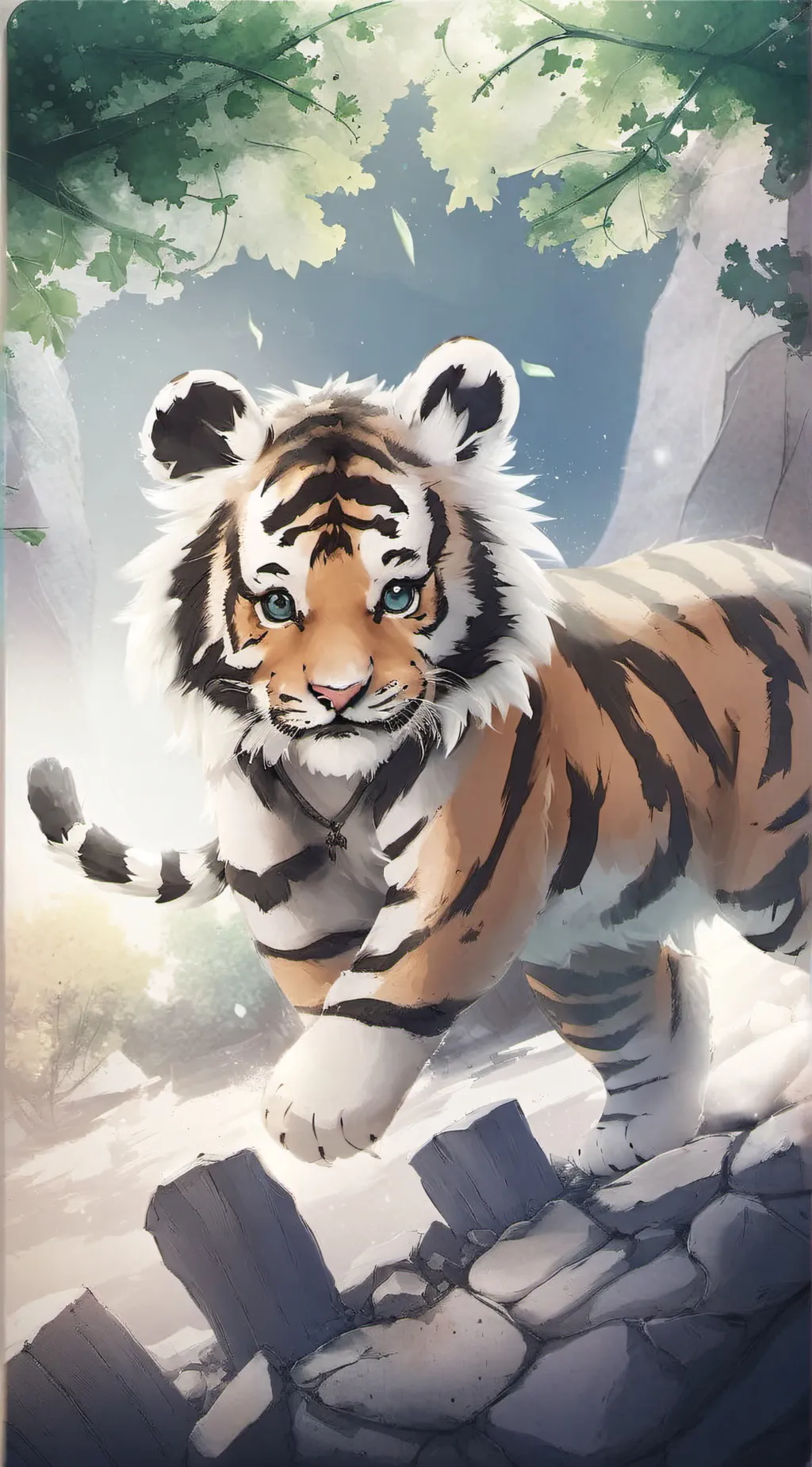ai character: baby tiger (you) background