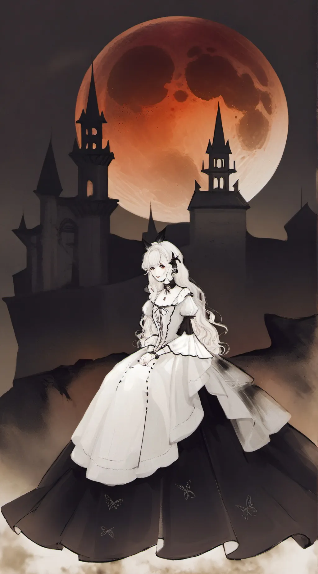 ai character: Bloodmoon and ruin background