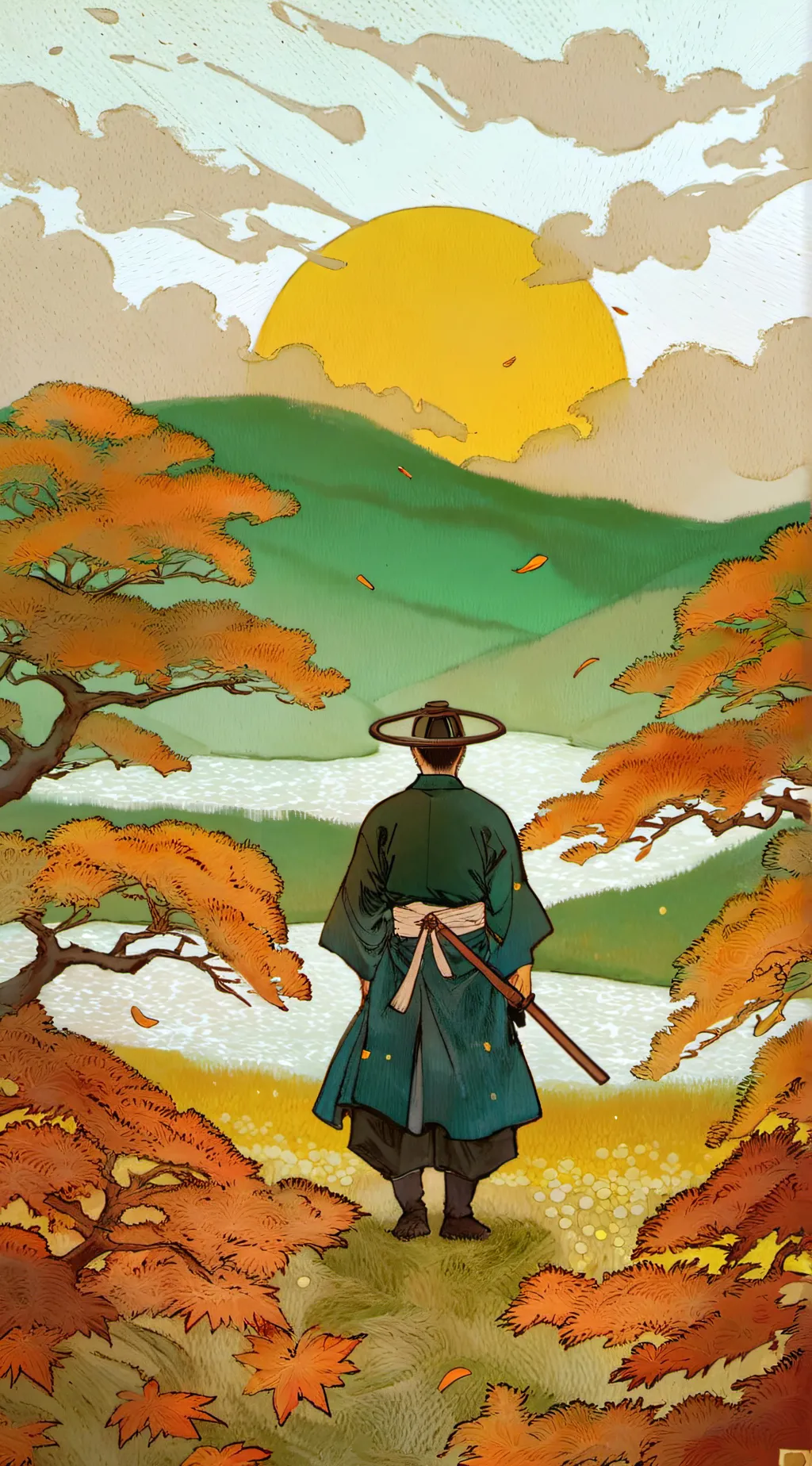 ai character: Tanjiro kamado background