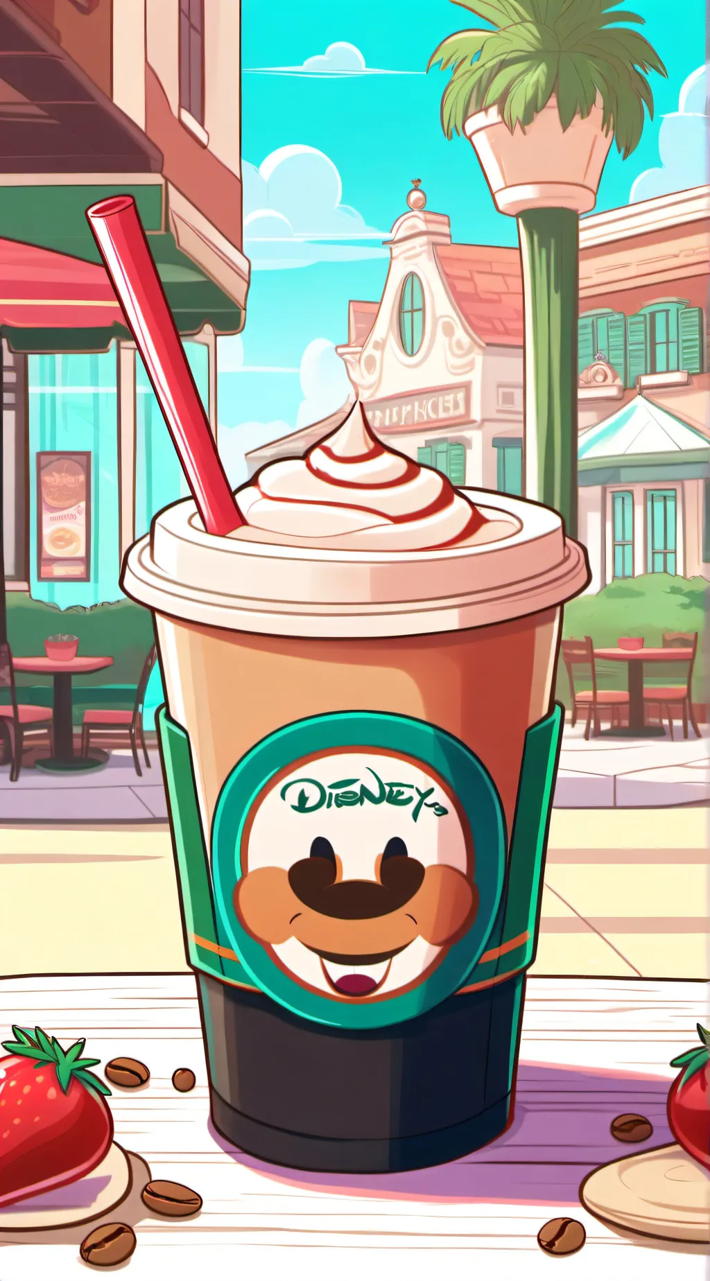 ai character: Ketsup Flavud Cofe background