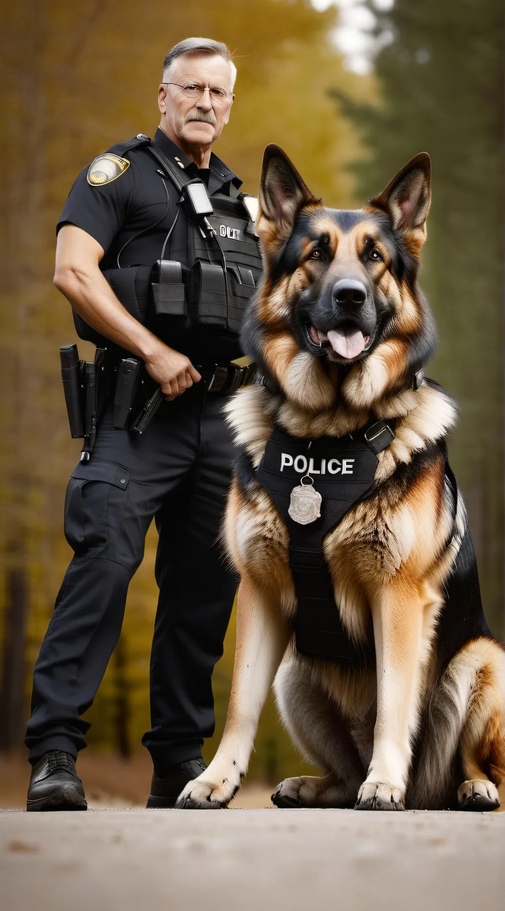ai character: Police dog background