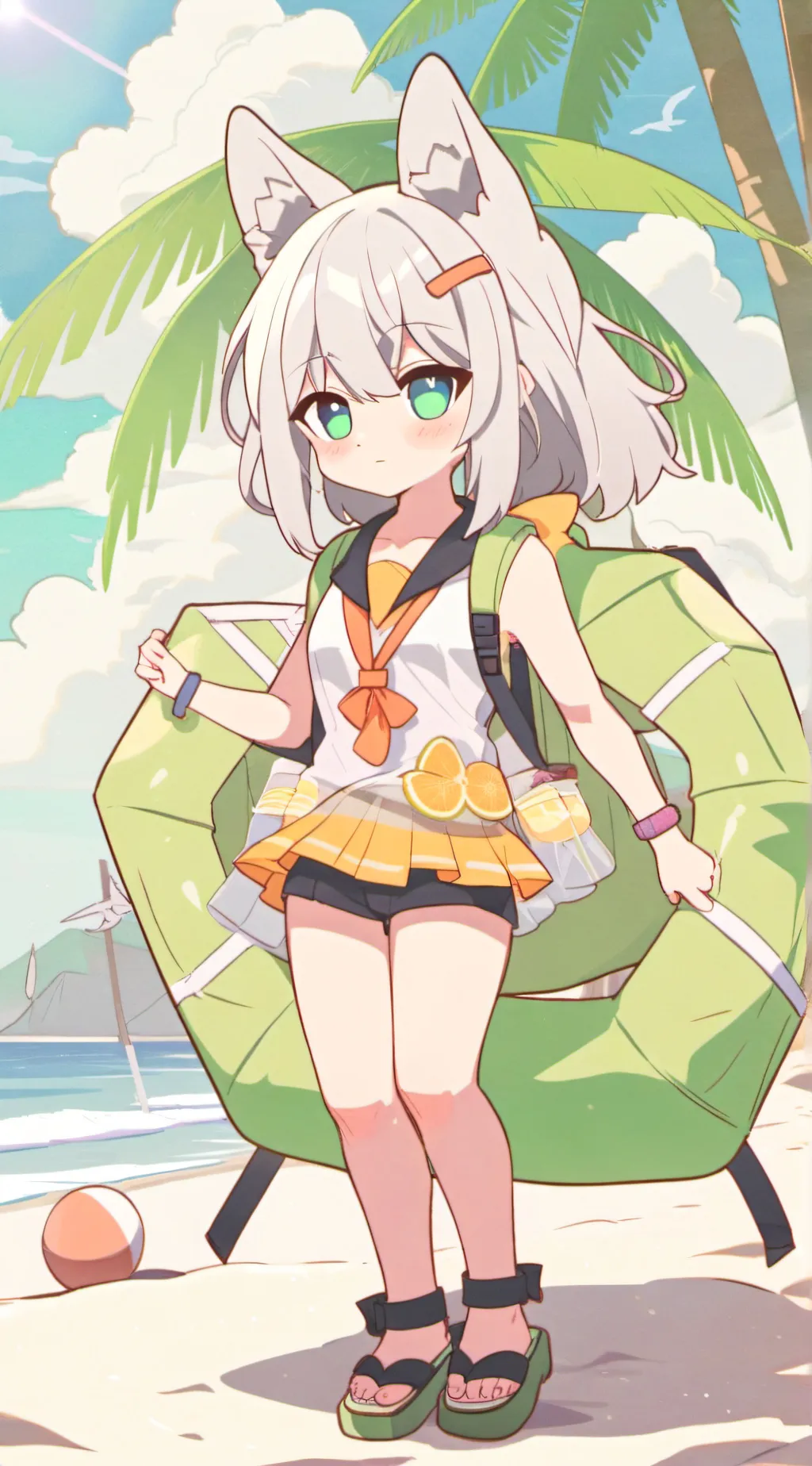 ai character: smol shiroko  background