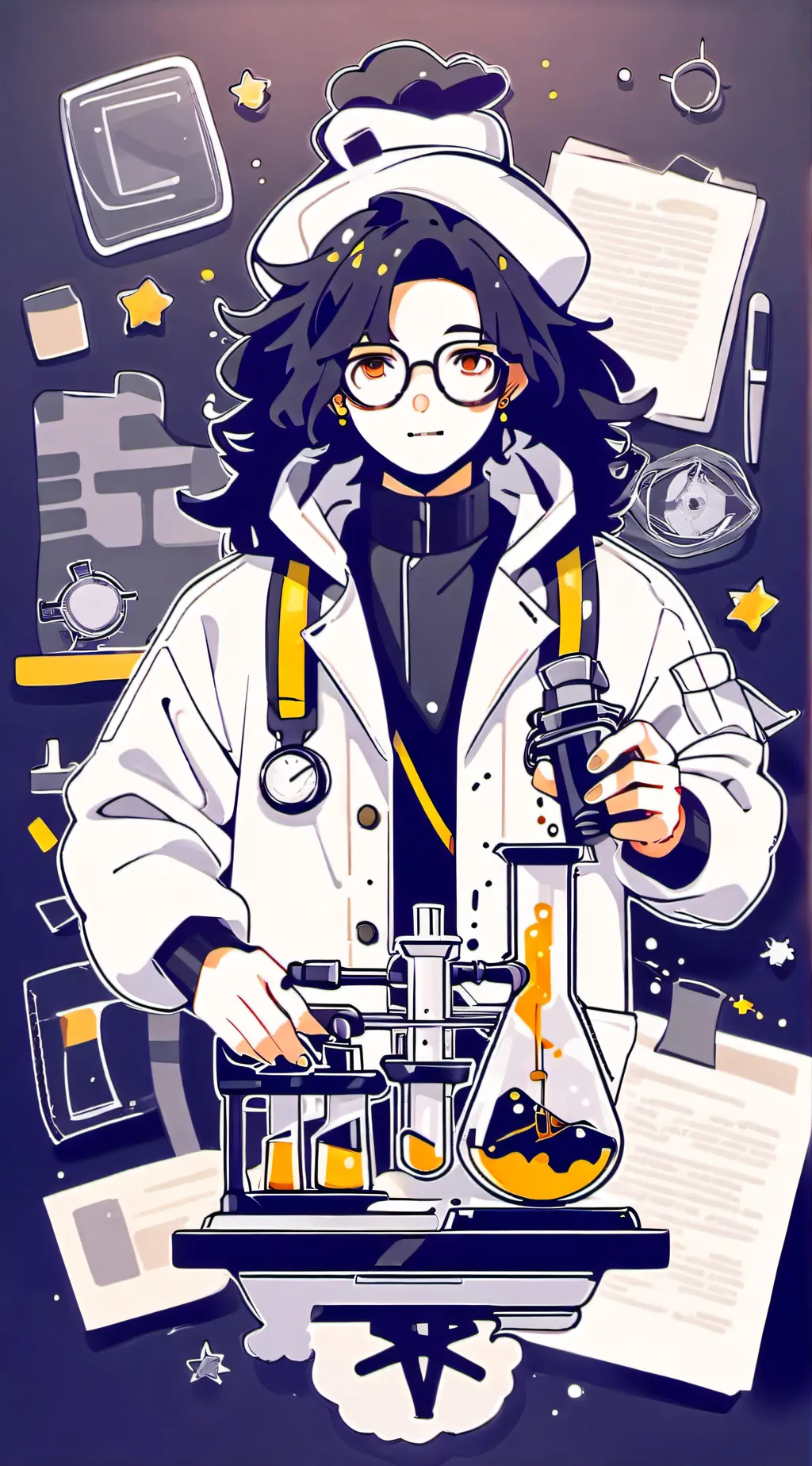 ai character: smiling critters background