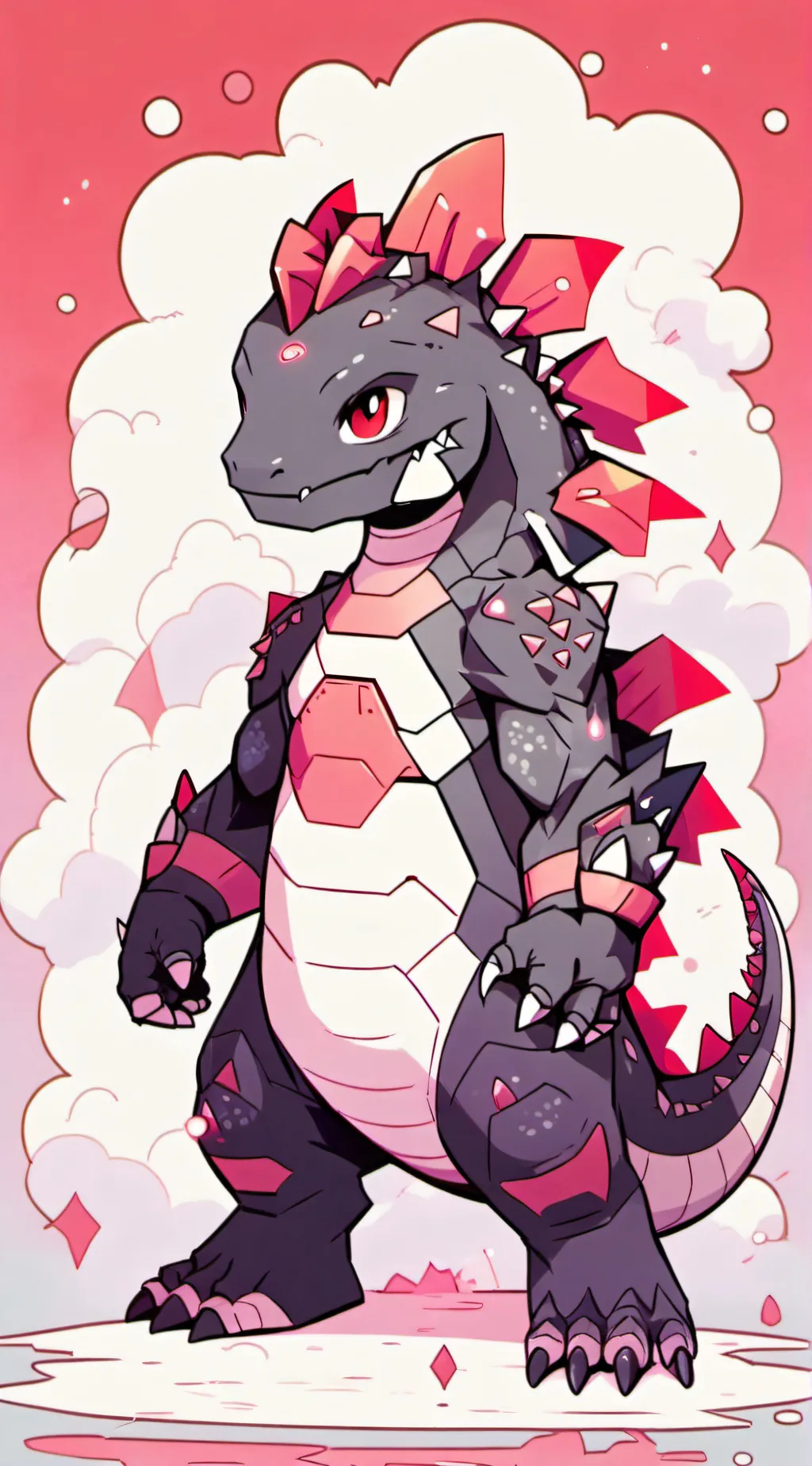 ai character: Baby godzilla background