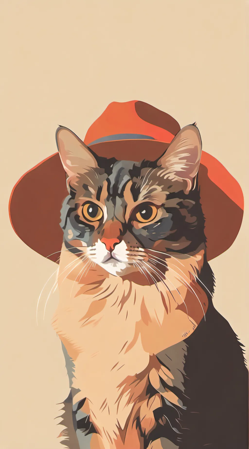 ai character: kitty with a hat! background