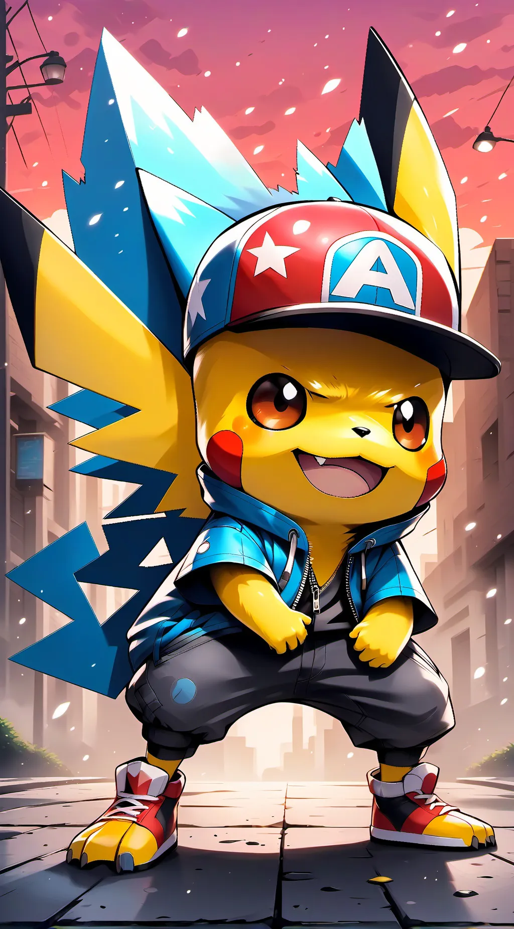 ai character: PIKACHU  background