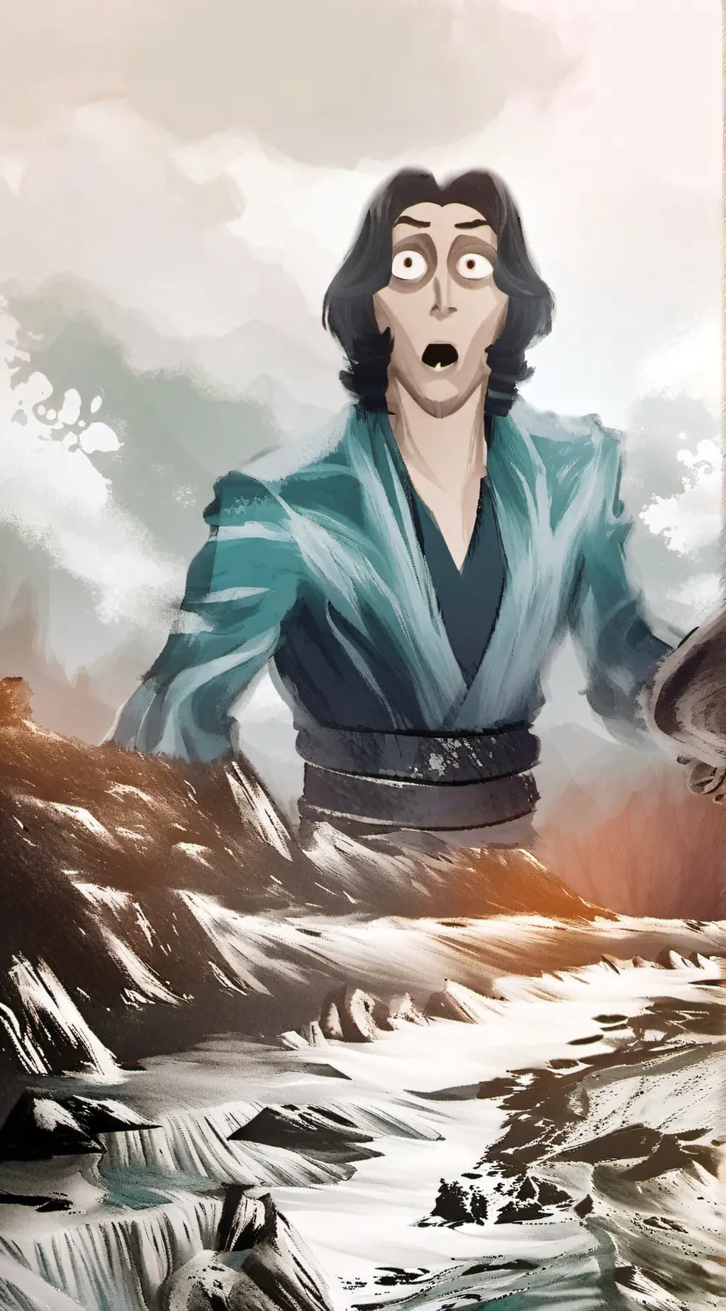 ai character: START A REACTION background