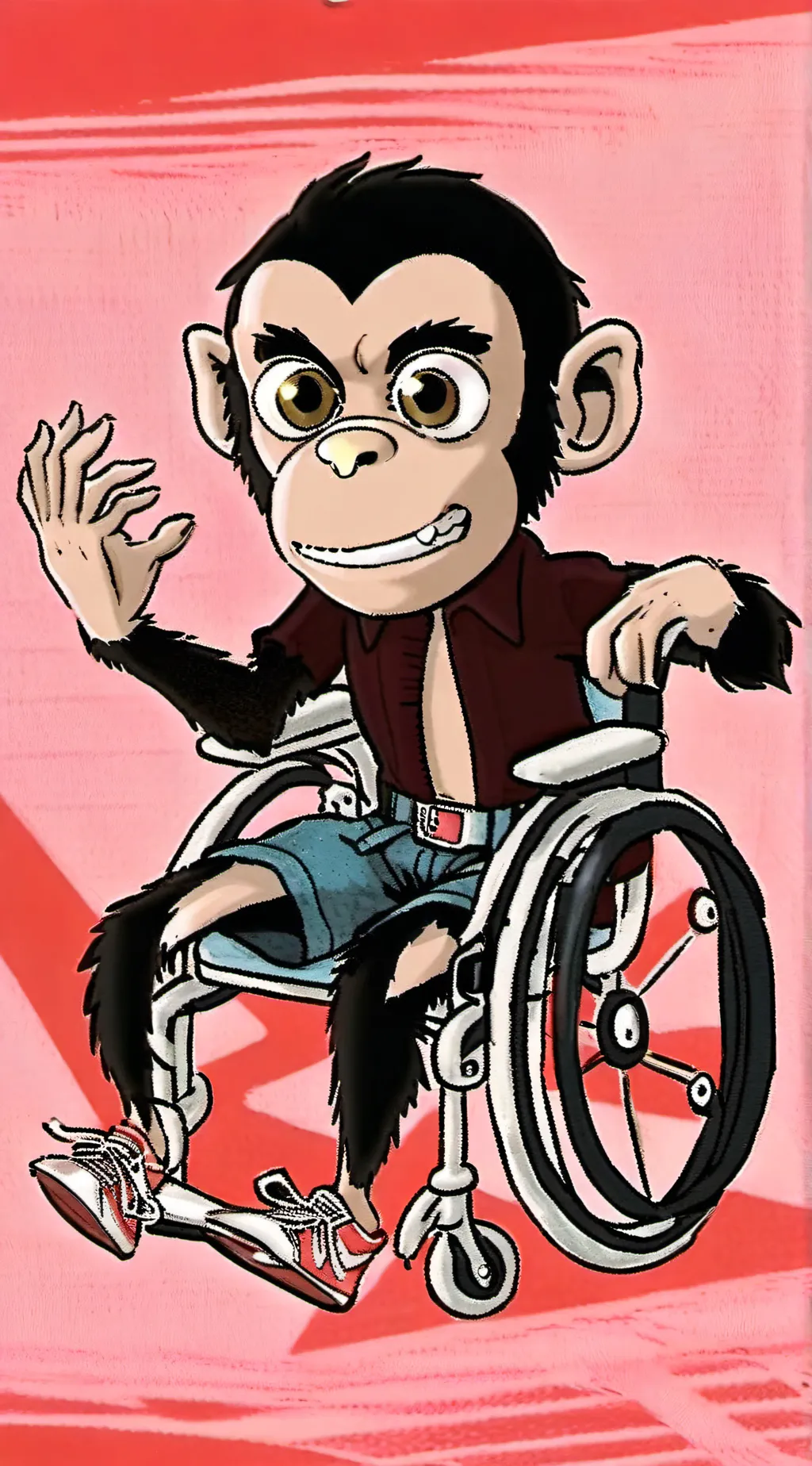 ai character: disabled monkey background